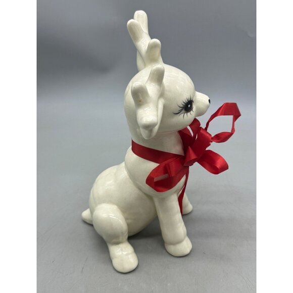 Vintage Christmas Handcrafted ceramic reindeer, reindeer, sitting 10" Tall READ - Picture 3 of 7